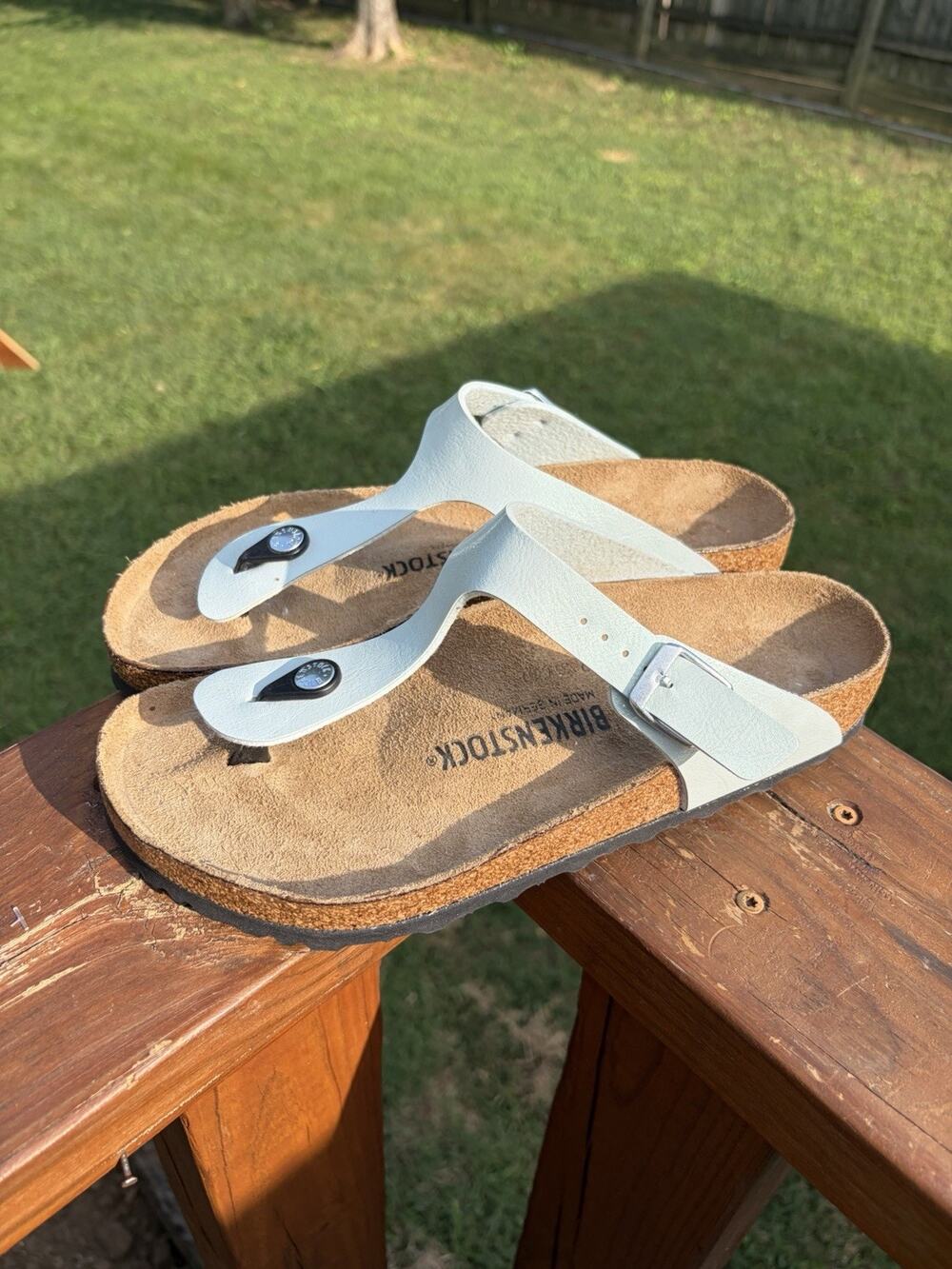 NWOB Birkenstock Gizeh Birko-Flor Thong Sandal Women’s Size 40 US 9 Light Blue